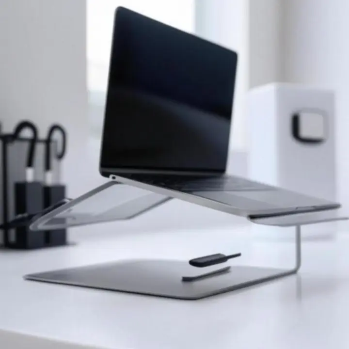 Stacja robocza z podstawką, hubem i organizerem na biurku