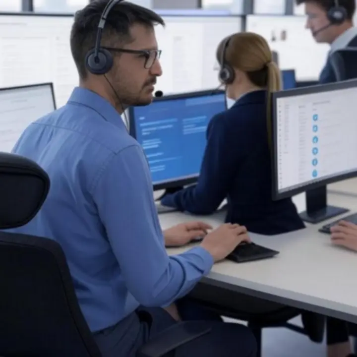 Nowoczesny zespół wsparcia klienta DigitronixShopPL pracujący w cyfrowym centrum pomocy